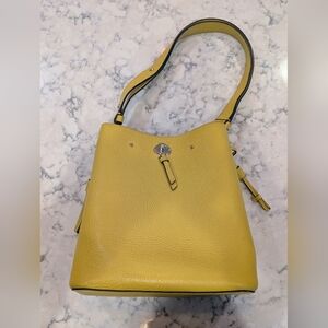 Kate Spade ♠️ Yellow Marti Large Pebbled Leather Bucket Bag